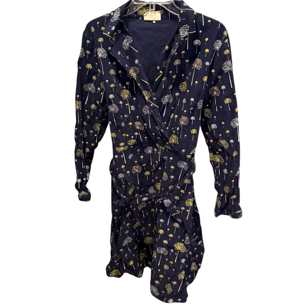 Circus Navy Blue Corduroy Dandelion Print Dress, size UK 18